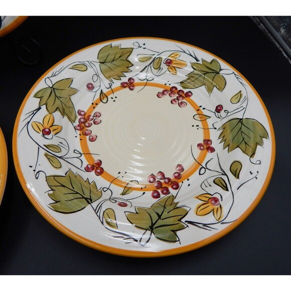 Pier 1  Imports Chateau Napa Salad Pasta Dish Bowls Earthenware Hand-painted S/5 - Picture 5 of 14